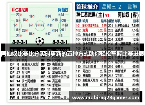 阿仙奴比赛比分实时更新的五种方式助你轻松掌握比赛进展